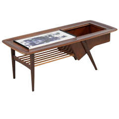 Alfred Hendrickx RosewoodSide Table with Ceramic tiles, Belgium, 1950s 3