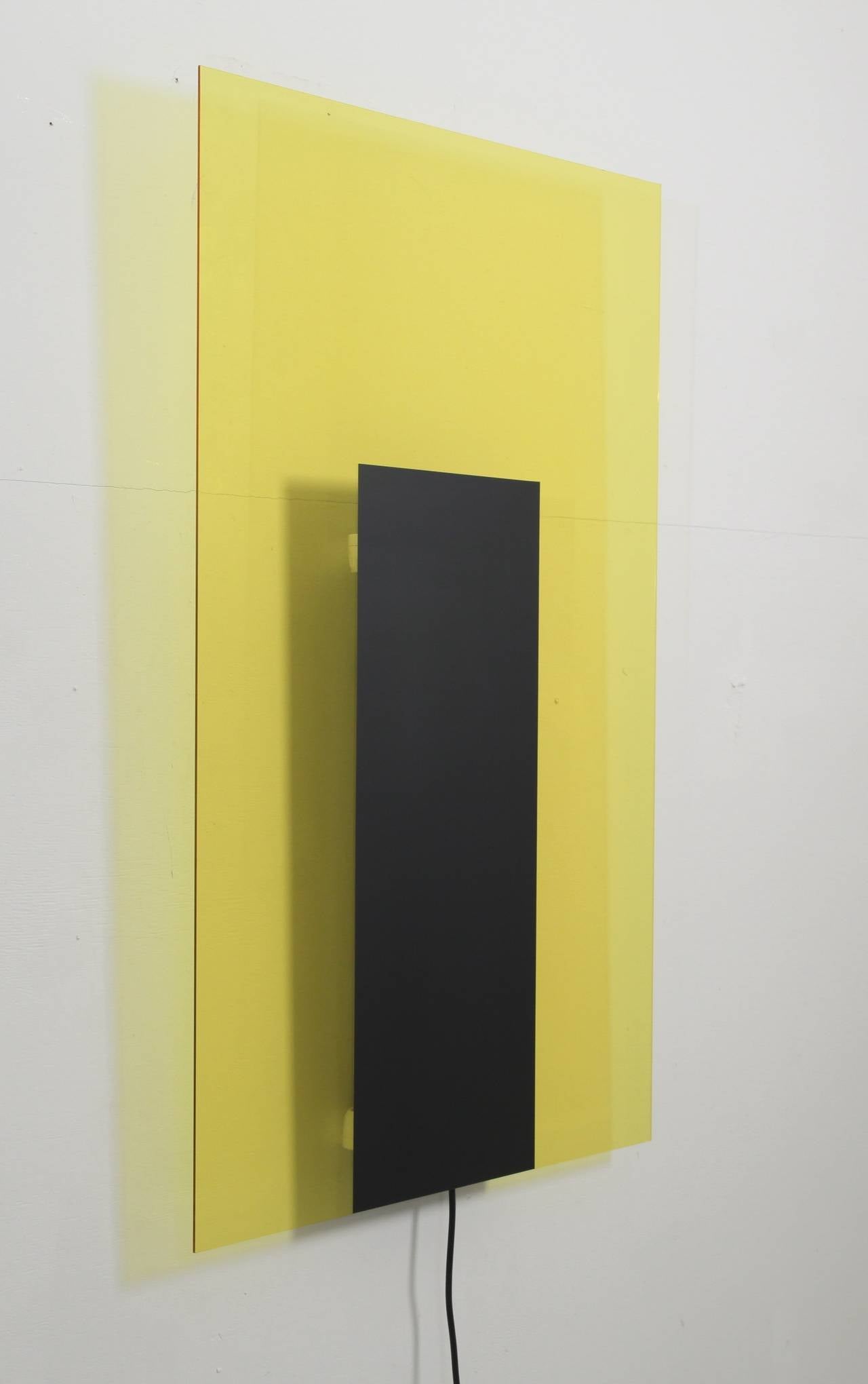 Post-Modern Meta Memphis Yellow and Black Light Object by Johanna Grawunder, Italy, 1980s