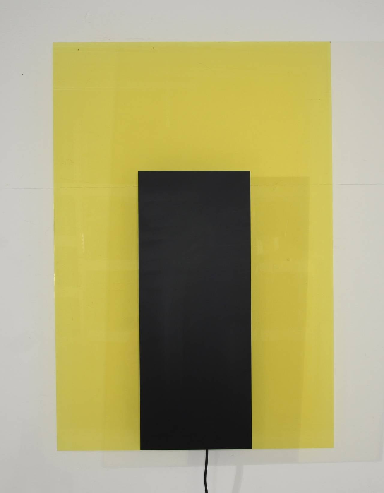 Italian Meta Memphis Yellow and Black Light Object by Johanna Grawunder, Italy, 1980s
