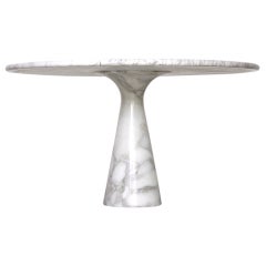 Angelo Mangiarotti Round Dining Table In Arabescato Marble