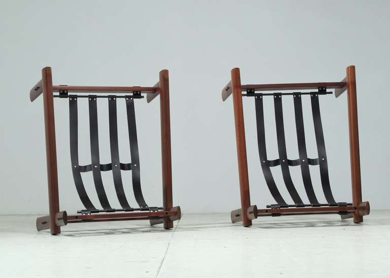 Mid-20th Century Pair of Percival Lafer Side Chairs with Removable Headrests