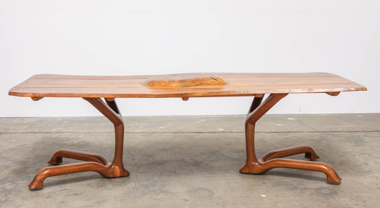 American Ejner Pagh Sculptural Walnut Table, USA, 1974 For Sale