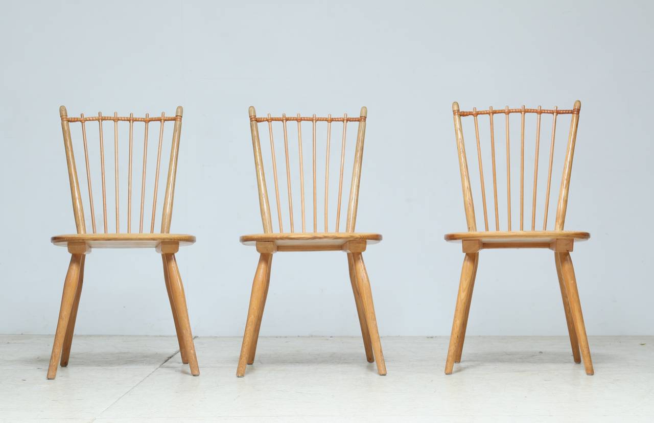 German Set of Three Arts and Crafts Chairs by Albert Haberer For Sale
