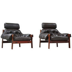 Pair of Percival Lafer Side Chairs with Removable Headrests