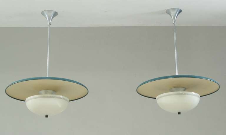Pair of 1930s Chandeliers by Böhlmarks, Sweden In Excellent Condition In Maastricht, NL