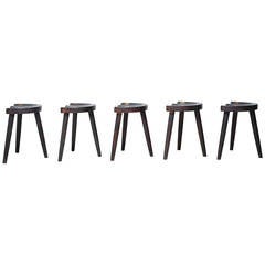 Robert Roakes Handcrafted Tripod Studio Stools, USA, 1970s 6