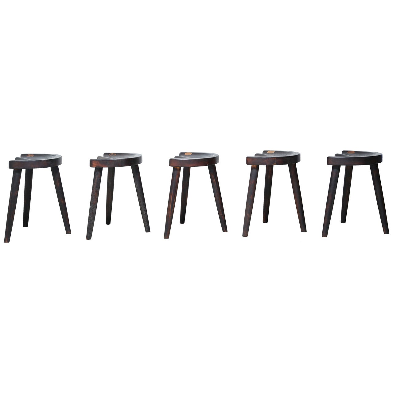 Robert Roakes Handcrafted Tripod Studio Stools, USA, 1970s For Sale