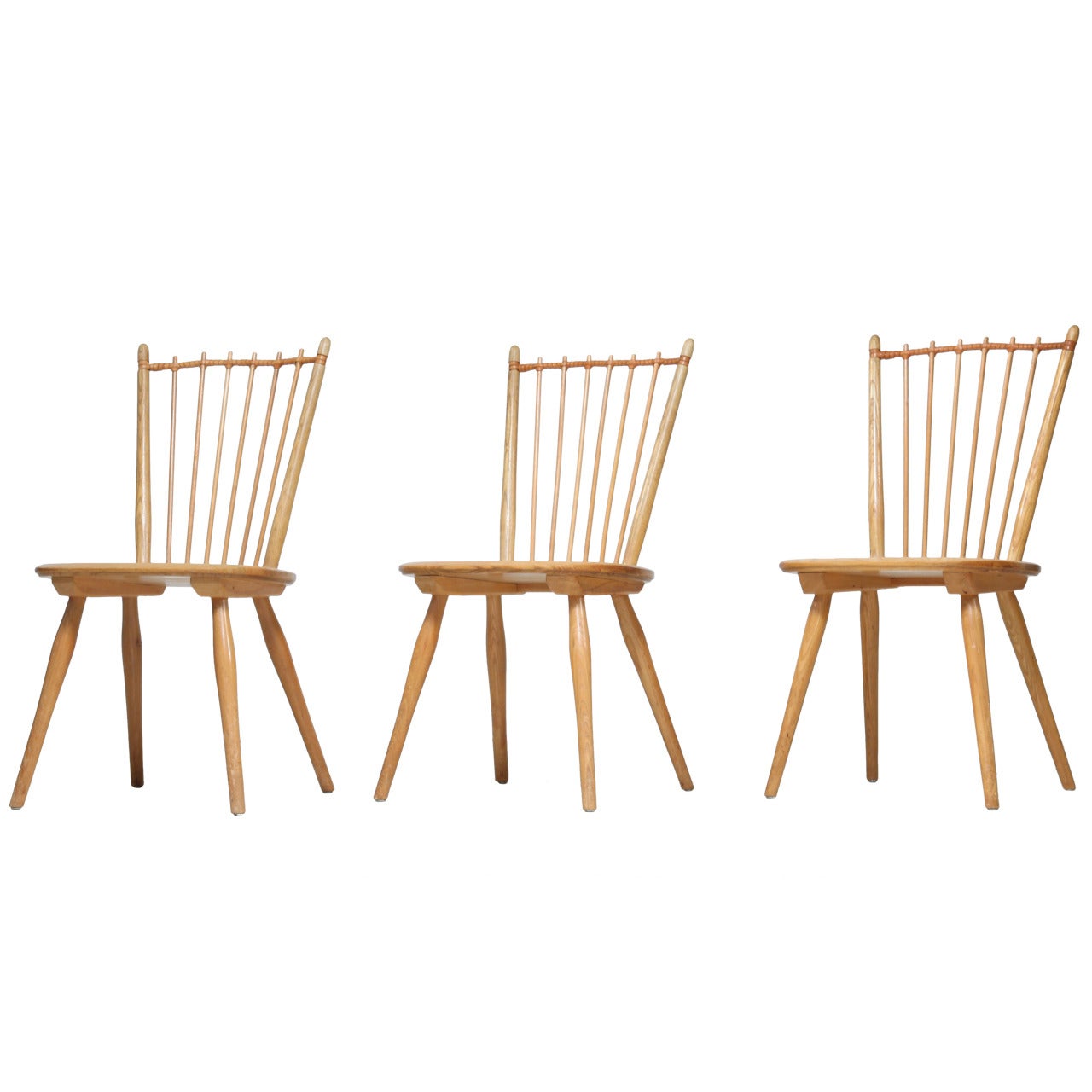 Set of Three Arts and Crafts Chairs by Albert Haberer For Sale