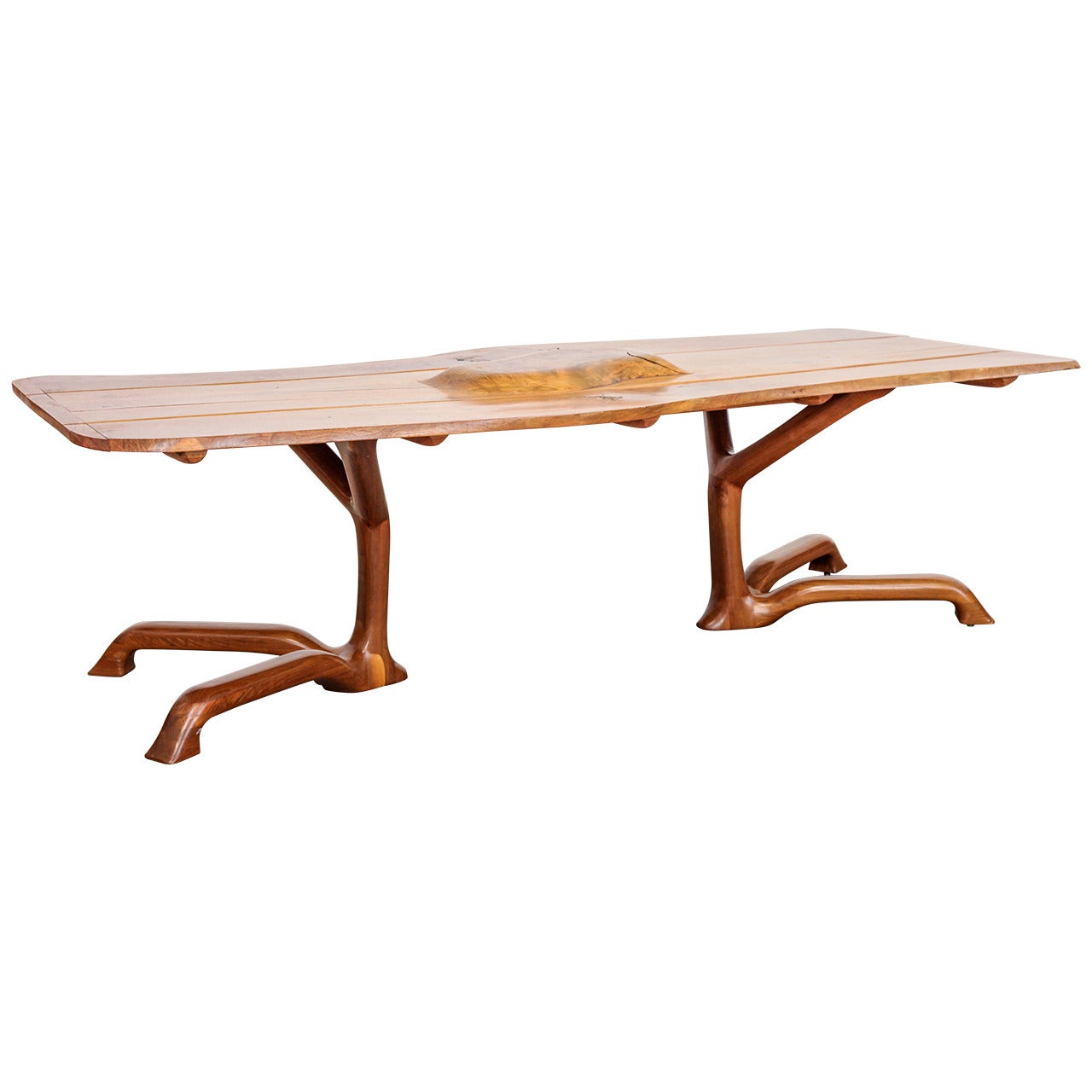 Ejner Pagh Sculptural Walnut Table, USA, 1974 For Sale