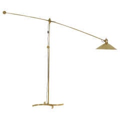 Large Full Brass Height Adjustable Floor Lamp By Florian Schulz