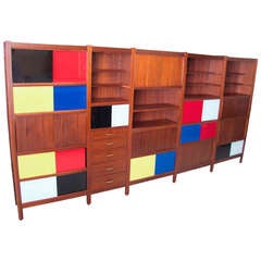 French 1950s Wall Covering Storage Unit