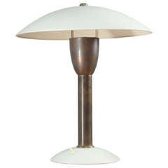 Brass and White Metal Italian Table Lamp, 1950s 4