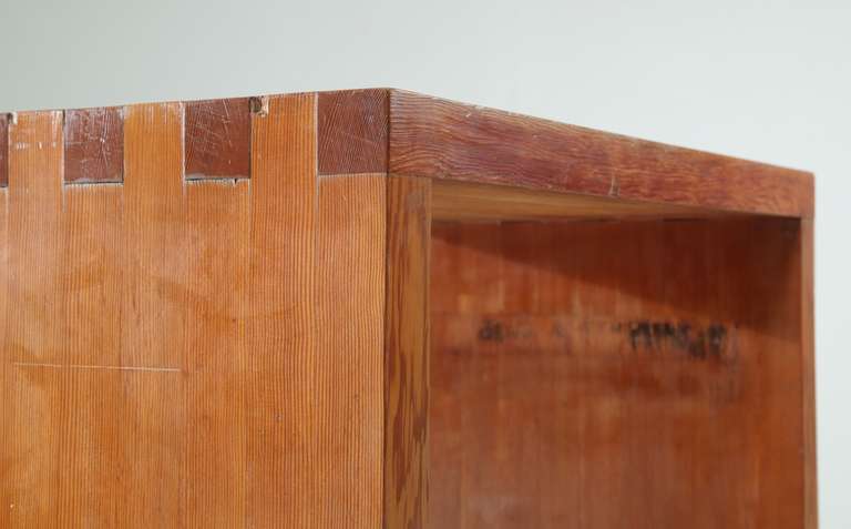 Mid-20th Century Minimal Console Table in Red Pine