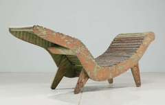 Wood slat C5 lounge chair by Klaus Grabe
