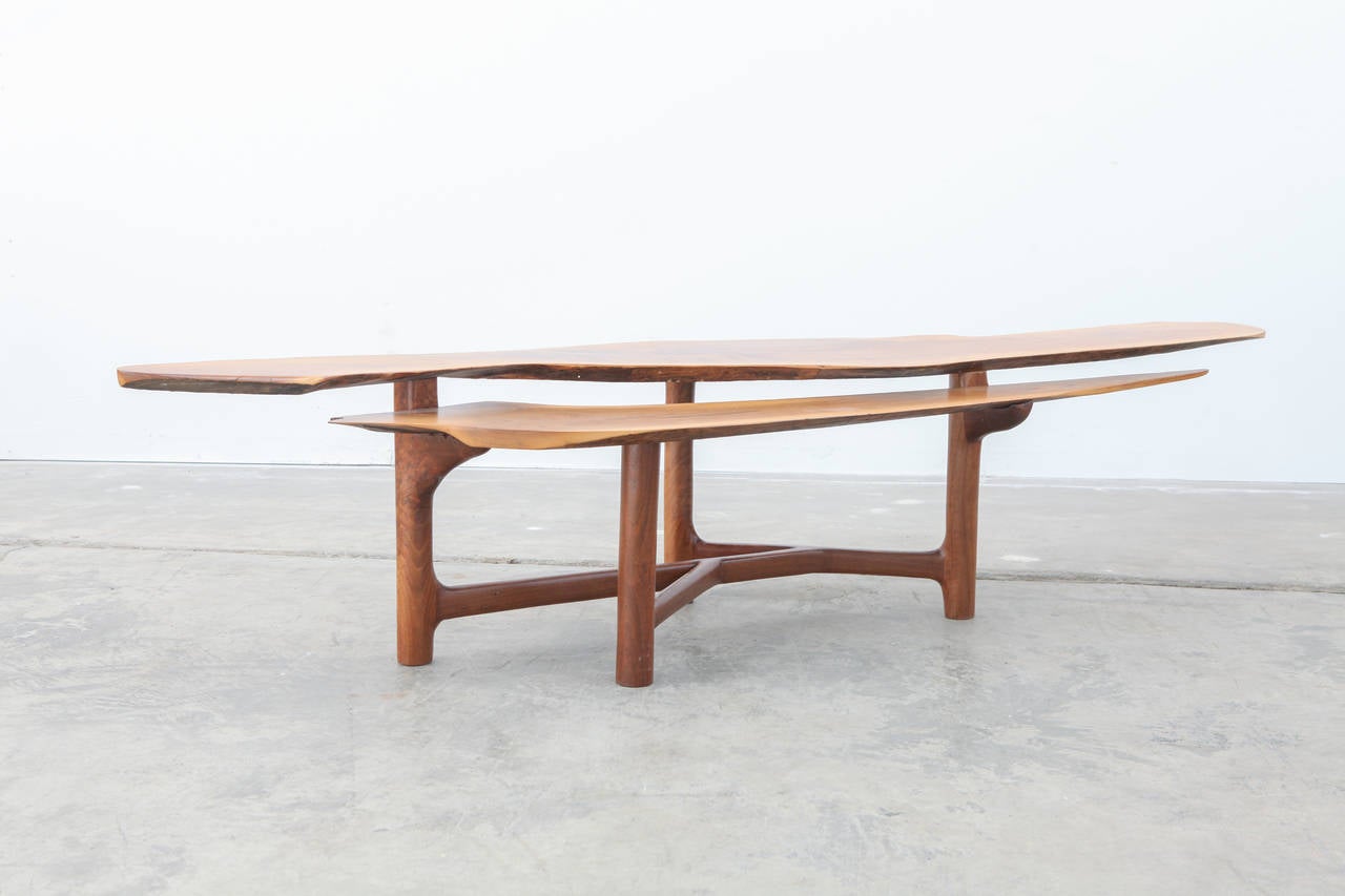 Free-Form Ejner Pagh Studio Walnut Coffee Table, USA, 1973 For Sale 1