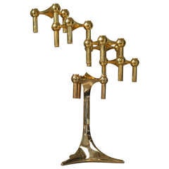 Rare Golden Nagel Candelabra With Tall Base Rare Golden Nagel Candelabra With Tall Base