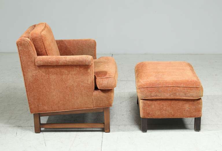 Edward Wormley Lounge Chair with Ottoman For Sale 1