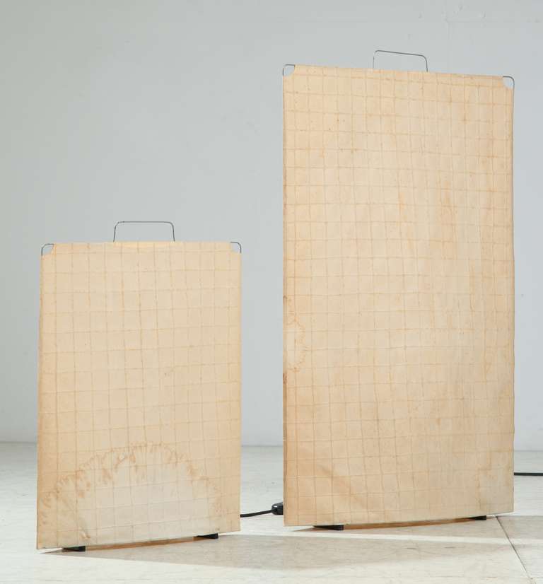 Pair of Paper on Metal Framce Floor or Table Lamps, Italy, 1950s For Sale 3