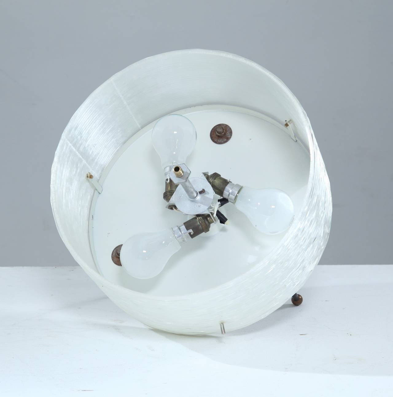 Mid-20th Century Round Perspex Table Lamp by Arlus, France, 1950s For Sale
