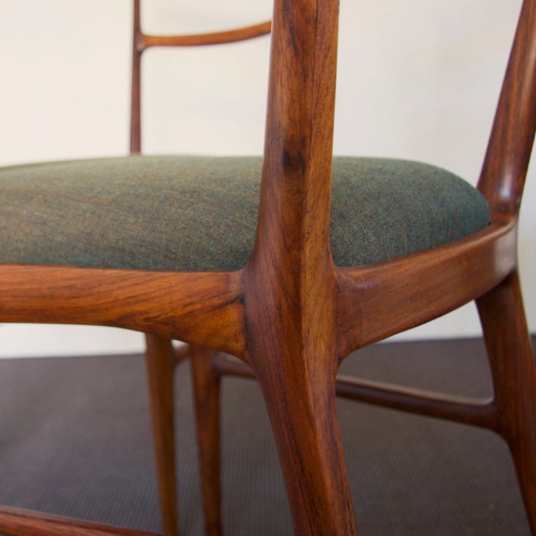 Set of 4 Carlo de Carli Dining Chairs in Rosewood In Excellent Condition In Maastricht, NL