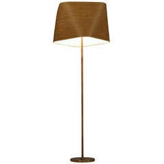 Itsu Floorlamp With Cane Covered Stem And Cane Shade