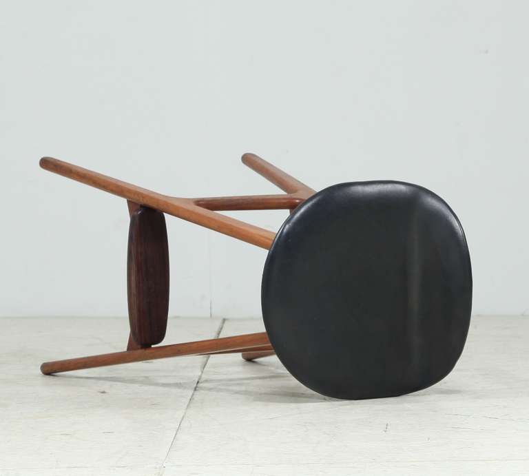 Danish Erik Buck OD61 Bar Stool for Oddense Maskinsnedkeri with Label For Sale