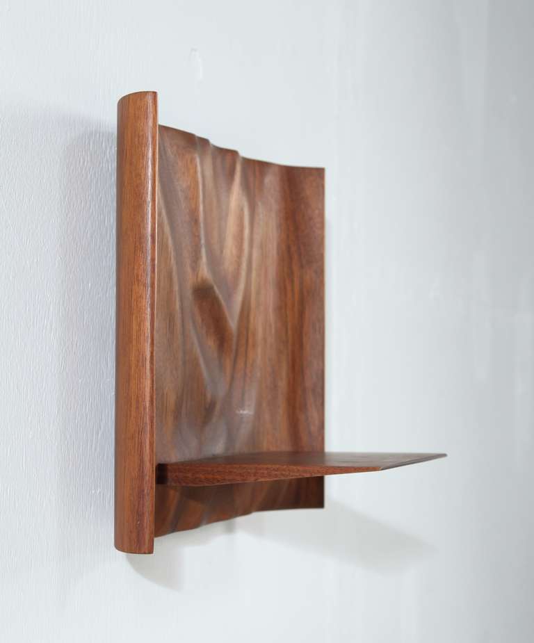 American Pair of Sculptural Wooden Wall Shelves by Roger Sloan For Sale