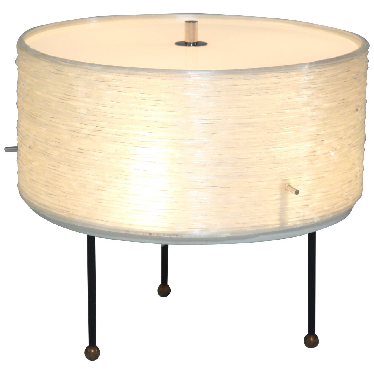 Round Perspex Table Lamp by Arlus, France, 1950s For Sale