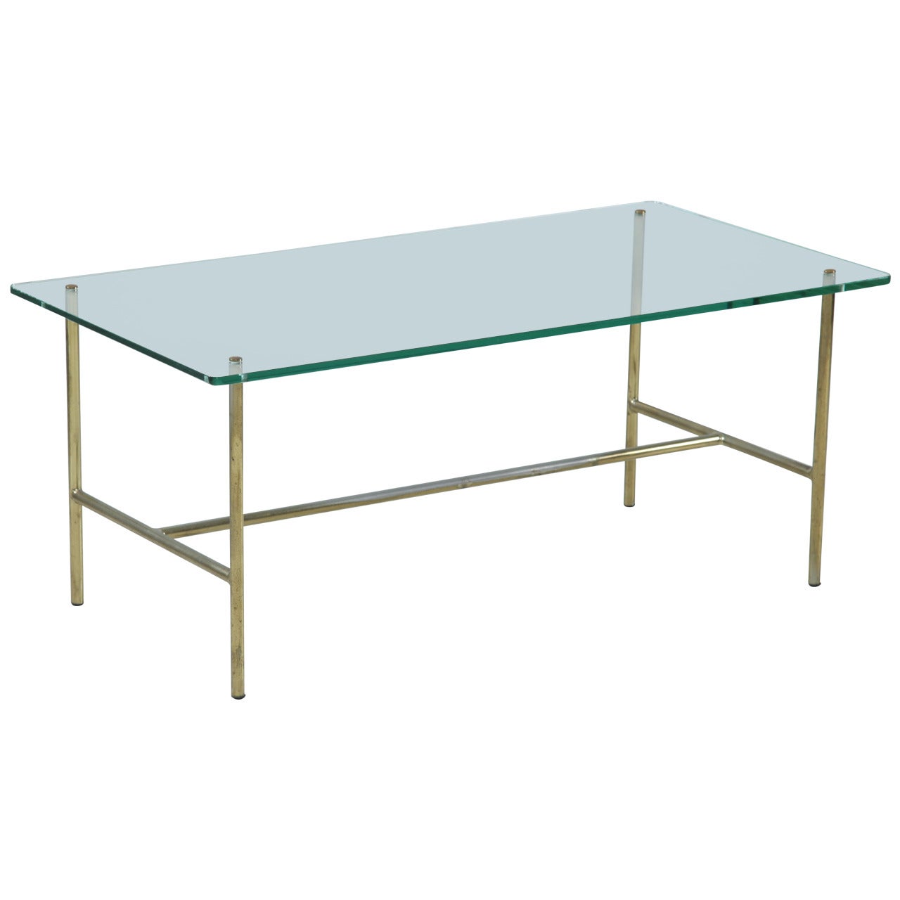 Pierre Guariche Table with Brass Frame For Sale