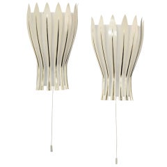 Pair of Kalmar Wall Appliques with metal petals. Austria, 1950s 10