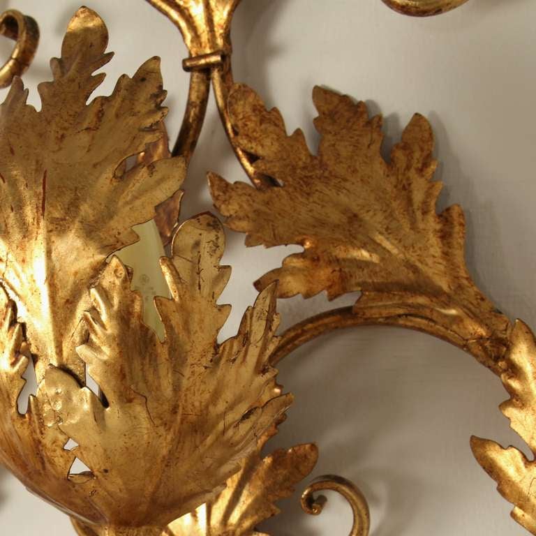 Extra Large 1970s Gold Leaf Wall Applique For Sale 1