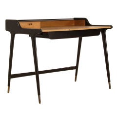 1950s Black Freestanding Ladies Desk by German Architect Reinhold Stotz
