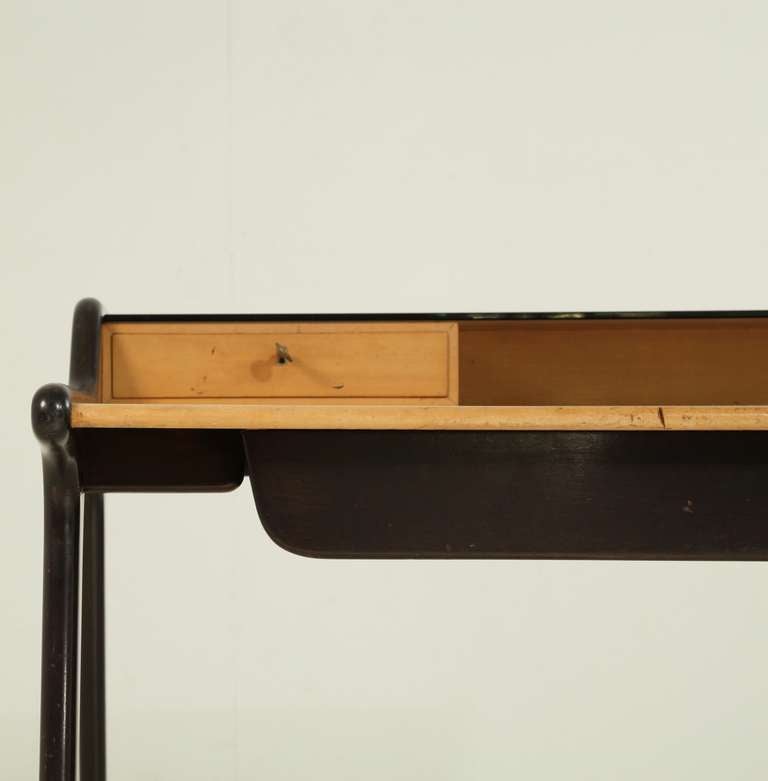Mid-20th Century 1950s Black Freestanding Ladies Desk by German Architect Reinhold Stotz