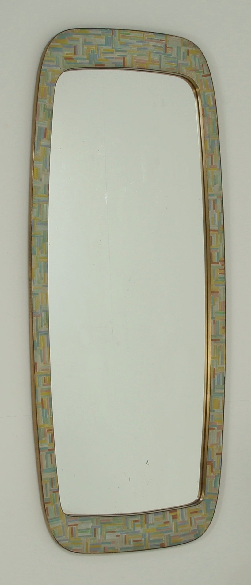 1950s Waldemar Schuster brass and glass Mosaik hallway or dressing mirror