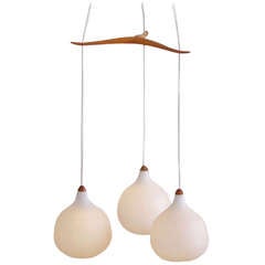 Triangle Luxus Sweden Pendant Lamp in Glass and Teak