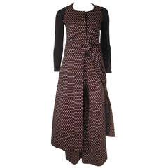1960er Sonia Rykiel Maximantel und ausgestellte Hip-Hugger-Hose