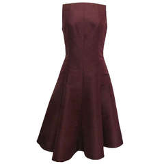 New Ralph Lauren Maroon Silk Taffeta Dress