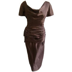 1950s Blums Voque Silk Cocktail Dress
