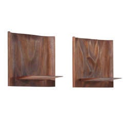 Pair of Sculptural Wooden Wall Shelves by Roger Sloan