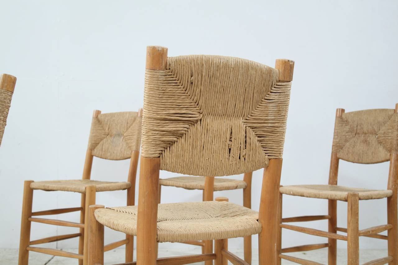Six Charlotte Perriand Bauche Chairs In Excellent Condition For Sale In Maastricht, NL