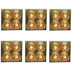 Set of 6 Sciolari Ceiling Light Fixtures from the Gucci Store Milan