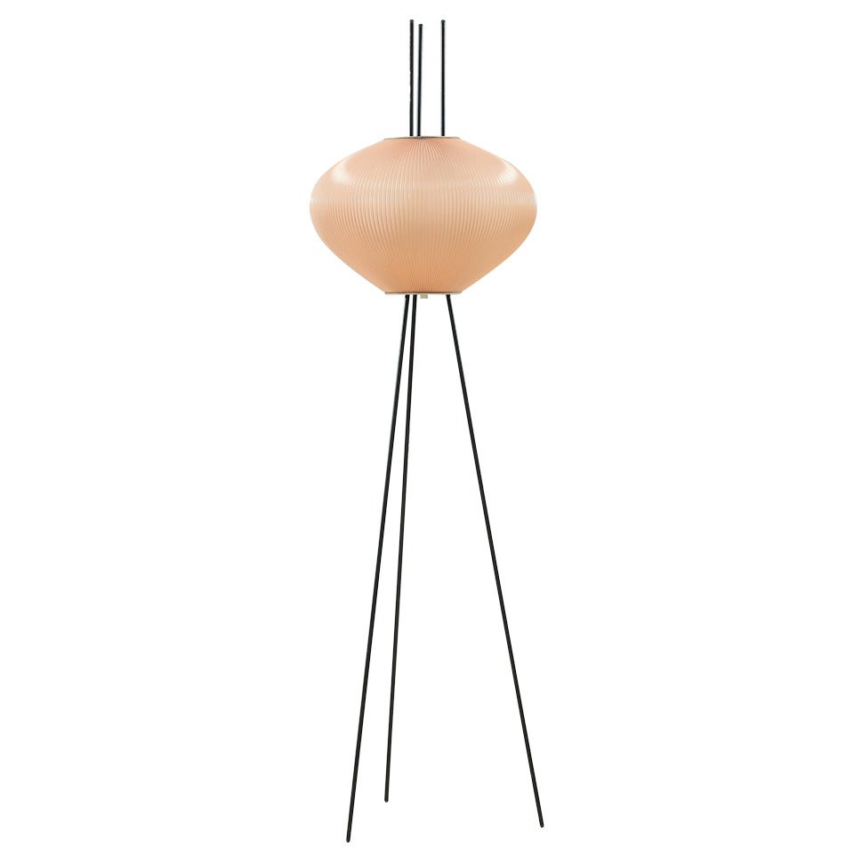 Beautiful Minimalist Rispal Lamp with Light Pink Shade For Sale