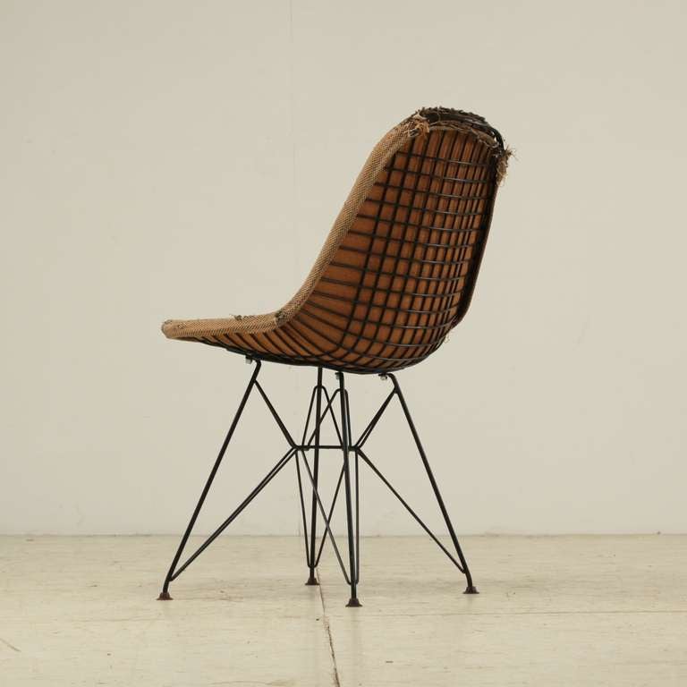 1960s Eames DKR with Hopsack Cover with Horsehair Back