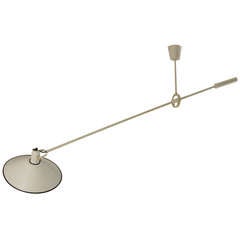 1950s Dutch Design Counterbalancing Ceiling Lamp In White