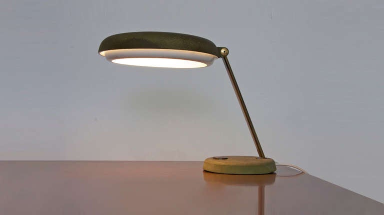 1950s Table Lamp by Hillebrand in Unique Patina In Excellent Condition In Maastricht, NL