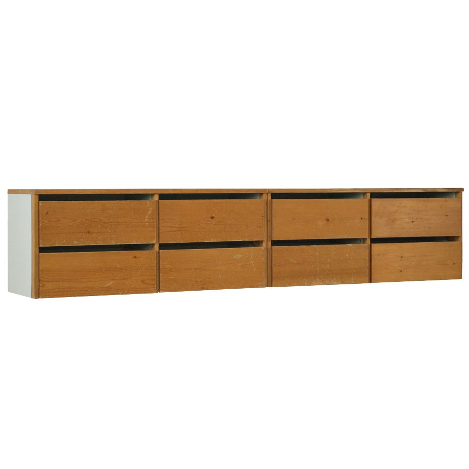 Set of Two Rare Wall-Mounted Chests of Drawers by Charlotte Perriand