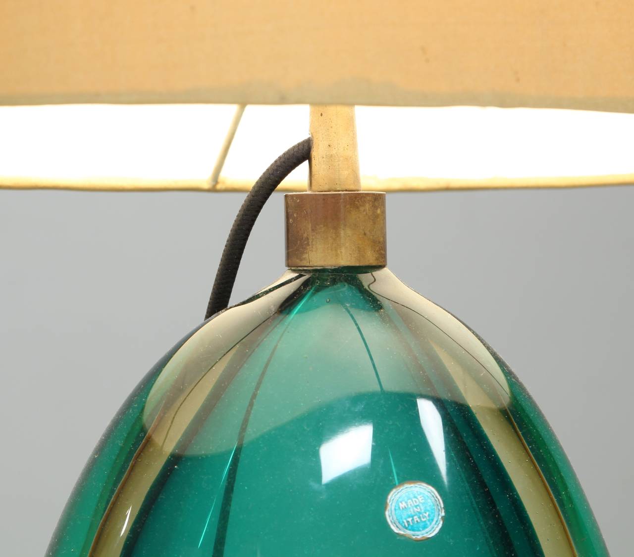 Italian Flavio Poli Murano Glass Table Lamp, Seguso, Italy, 1950s For Sale