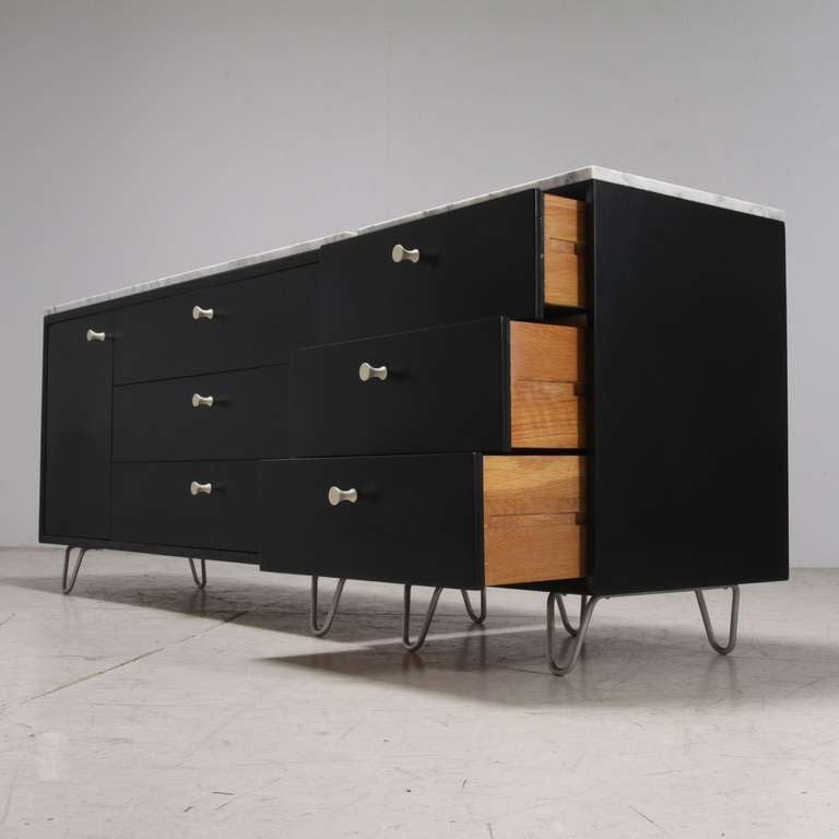 Mid-20th Century Pair George Nelson chest of drawers with marble top For Sale