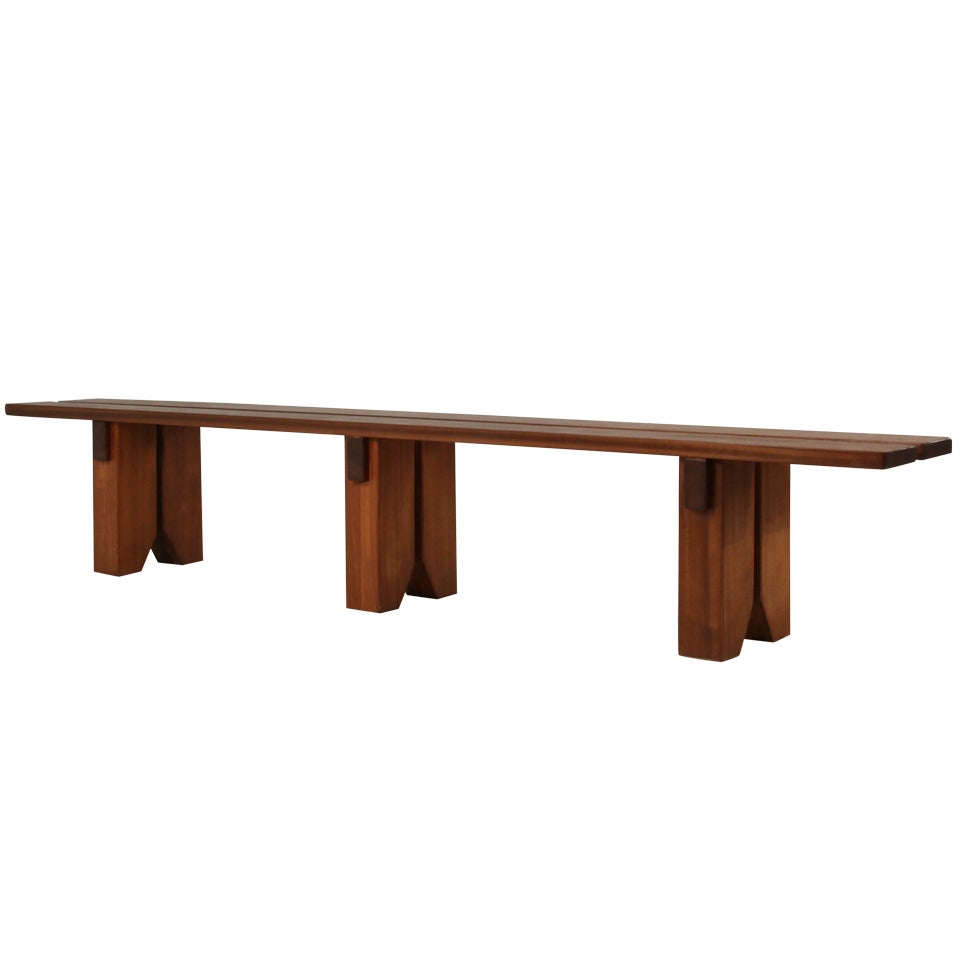 Large Charlotte Perriand Bench in Mahogany