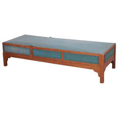 1940s Arts & Crafts Blue Vinyl Daybed
